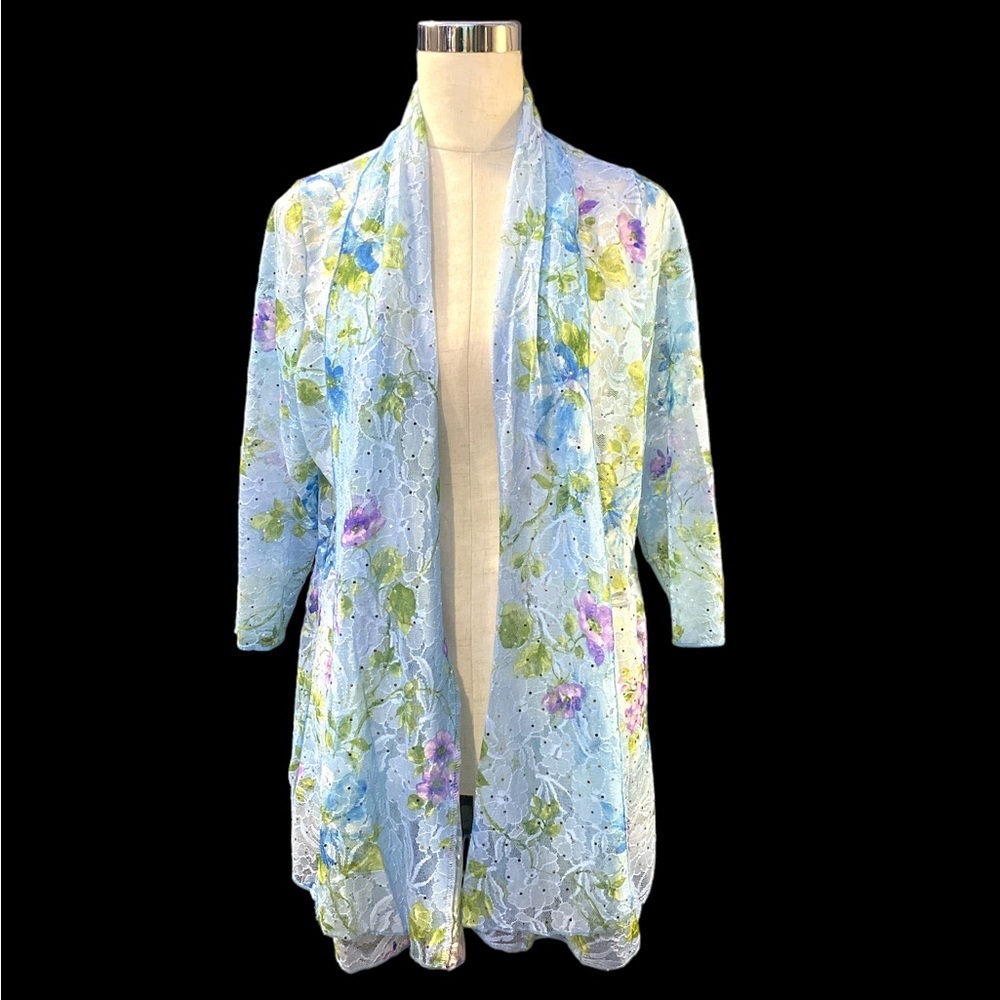 Only 9 Women’s Sheer Lace Colorful Kimono 2x
